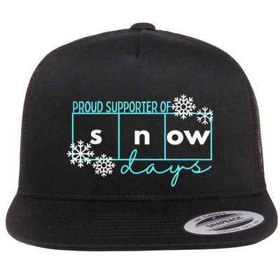 Proud Supporter Of Snow Days Reading Teacher Gift Flat Bill Trucker Hat