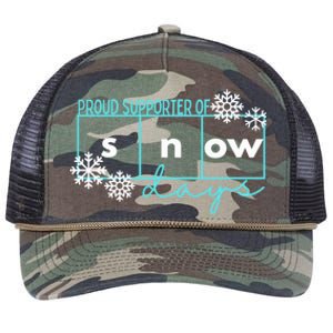 Proud Supporter Of Snow Days Reading Teacher Gift Retro Rope Trucker Hat Cap