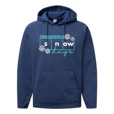 Proud Supporter Of Snow Days Reading Teacher Gift Performance Fleece Hoodie