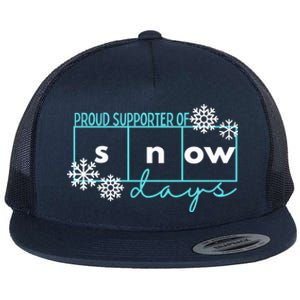 Proud Supporter Of Snow Days Reading Teacher Gift Flat Bill Trucker Hat