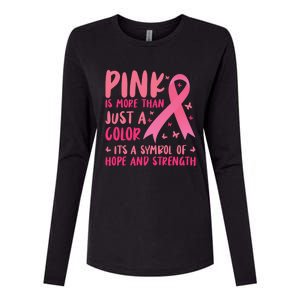 Pink Symbol Of Hope And Strength Breast Cancer Support Gift Womens Cotton Relaxed Long Sleeve T-Shirt