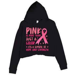 Pink Symbol Of Hope And Strength Breast Cancer Support Gift Crop Fleece Hoodie