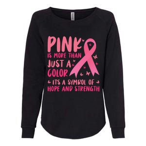 Pink Symbol Of Hope And Strength Breast Cancer Support Gift Womens California Wash Sweatshirt