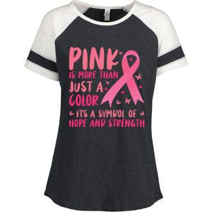 Pink Symbol Of Hope And Strength Breast Cancer Support Gift Enza Ladies Jersey Colorblock Tee