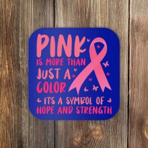 Pink Symbol Of Hope And Strength Breast Cancer Support Gift Coaster