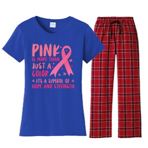 Pink Symbol Of Hope And Strength Breast Cancer Support Gift Women's Flannel Pajama Set