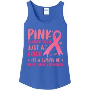 Pink Symbol Of Hope And Strength Breast Cancer Support Gift Ladies Essential Tank