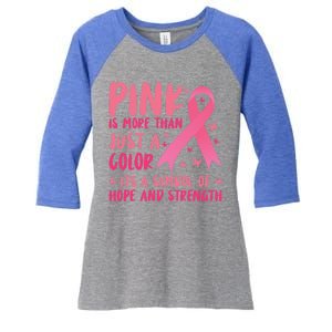 Pink Symbol Of Hope And Strength Breast Cancer Support Gift Women's Tri-Blend 3/4-Sleeve Raglan Shirt