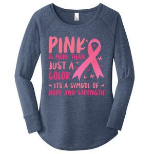 Pink Symbol Of Hope And Strength Breast Cancer Support Gift Women's Perfect Tri Tunic Long Sleeve Shirt