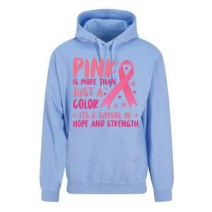 Pink Symbol Of Hope And Strength Breast Cancer Support Gift Unisex Surf Hoodie