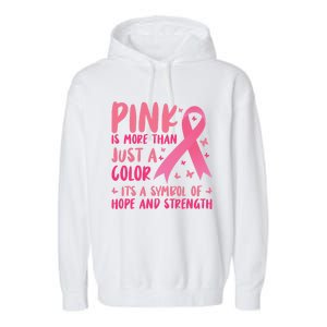 Pink Symbol Of Hope And Strength Breast Cancer Support Gift Garment-Dyed Fleece Hoodie