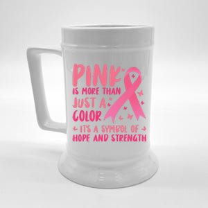 Pink Symbol Of Hope And Strength Breast Cancer Support Gift Beer Stein