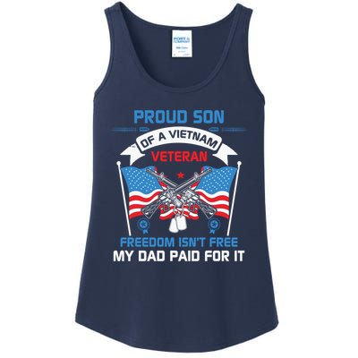 Proud Son Of A Vietnam Veteran Veteran Day US Army Ladies Essential Tank