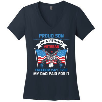 Proud Son Of A Vietnam Veteran Veteran Day US Army Women's V-Neck T-Shirt