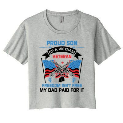 Proud Son Of A Vietnam Veteran Veteran Day US Army Women's Crop Top Tee