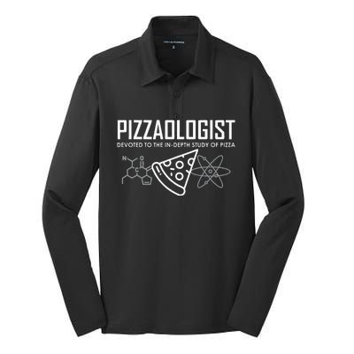 Pizzaologist Study Of Pizza Funny Pizza For Women Men Kids Silk Touch Performance Long Sleeve Polo