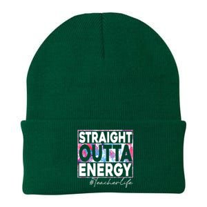 Paraprofessional Straight Outta Energy Teacher Life Rainbow Knit Cap Winter Beanie