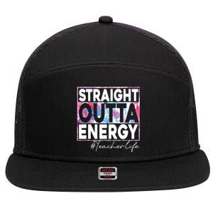 Paraprofessional Straight Outta Energy Teacher Life Rainbow 7 Panel Mesh Trucker Snapback Hat