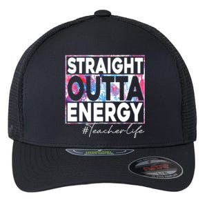 Paraprofessional Straight Outta Energy Teacher Life Rainbow Flexfit Unipanel Trucker Cap