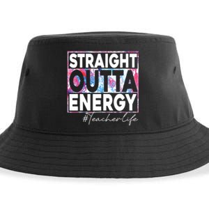 Paraprofessional Straight Outta Energy Teacher Life Rainbow Sustainable Bucket Hat