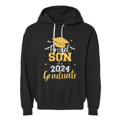 Proud Son Of A 2024 Graduate Class Of 2024 Graduate Senior Graduation Garment-Dyed Fleece Hoodie