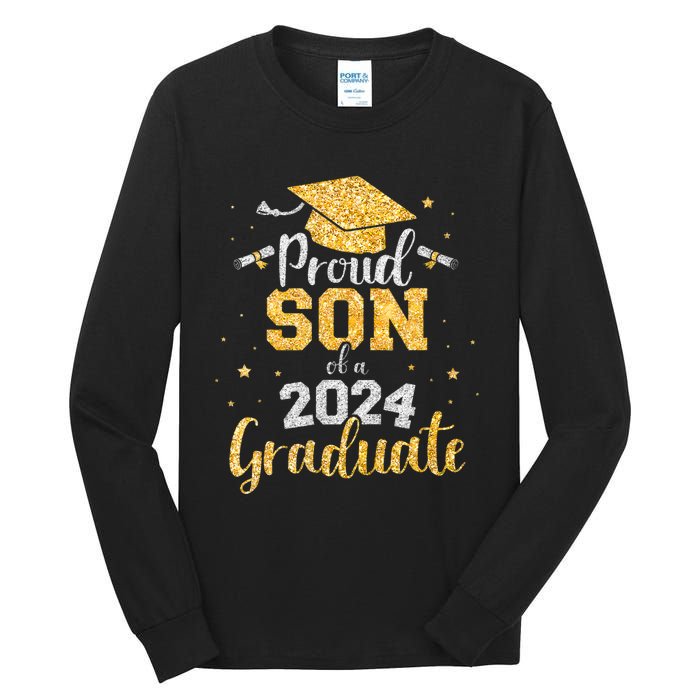 Proud Son Of A 2024 Graduate Class Of 2024 Graduate Senior Graduation Tall Long Sleeve T-Shirt