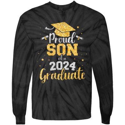 Proud Son Of A 2024 Graduate Class Of 2024 Graduate Senior Graduation Tie-Dye Long Sleeve Shirt