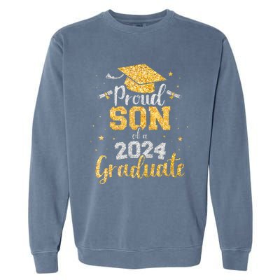 Proud Son Of A 2024 Graduate Class Of 2024 Graduate Senior Graduation Garment-Dyed Sweatshirt