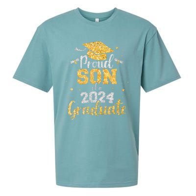 Proud Son Of A 2024 Graduate Class Of 2024 Graduate Senior Graduation Sueded Cloud Jersey T-Shirt