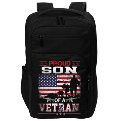 Proud Son Of A Veteran Vintage Flag Military Veterans Day Meaningful Gift Impact Tech Backpack