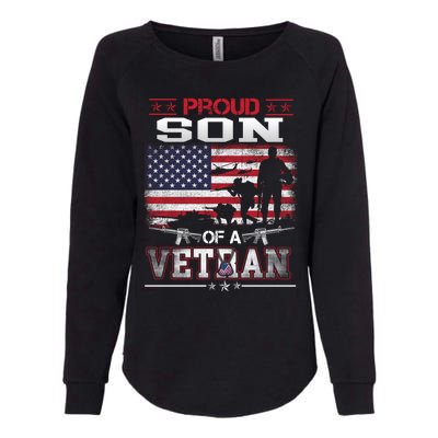 Proud Son Of A Veteran Vintage Flag Military Veterans Day Meaningful Gift Womens California Wash Sweatshirt