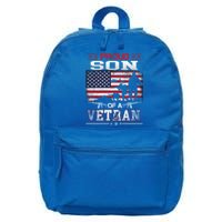 Proud Son Of A Veteran Vintage Flag Military Veterans Day Meaningful Gift 16 in Basic Backpack