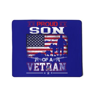 Proud Son Of A Veteran Vintage Flag Military Veterans Day Meaningful Gift Mousepad