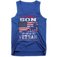 Proud Son Of A Veteran Vintage Flag Military Veterans Day Meaningful Gift Tank Top