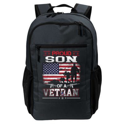 Proud Son Of A Veteran Vintage Flag Military Veterans Day Meaningful Gift Daily Commute Backpack