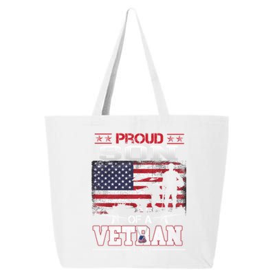 Proud Son Of A Veteran Vintage Flag Military Veterans Day Meaningful Gift 25L Jumbo Tote