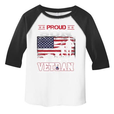 Proud Son Of A Veteran Vintage Flag Military Veterans Day Meaningful Gift Toddler Fine Jersey T-Shirt