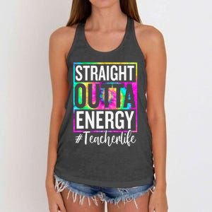 Paraprofessional Straight Outta Energy Teacher Life Gifts Women's Knotted Racerback Tank