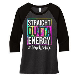 Paraprofessional Straight Outta Energy Teacher Life Gifts Women's Tri-Blend 3/4-Sleeve Raglan Shirt