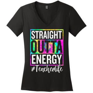 Paraprofessional Straight Outta Energy Teacher Life Gifts Women's V-Neck T-Shirt