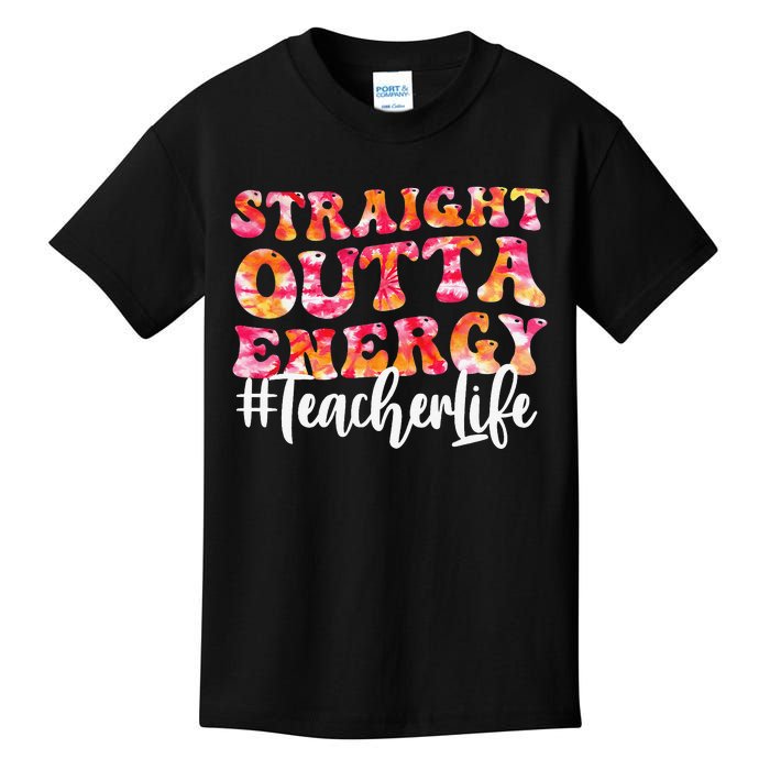 Paraprofessional Straight Outta Energy Teacher Life Groovy Kids T-Shirt