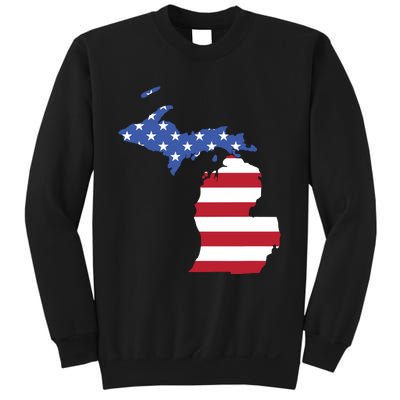 Patriotic State Of Michigan Usa Flag Sweatshirt