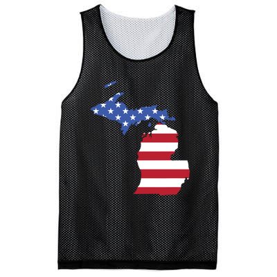 Patriotic State Of Michigan Usa Flag Mesh Reversible Basketball Jersey Tank