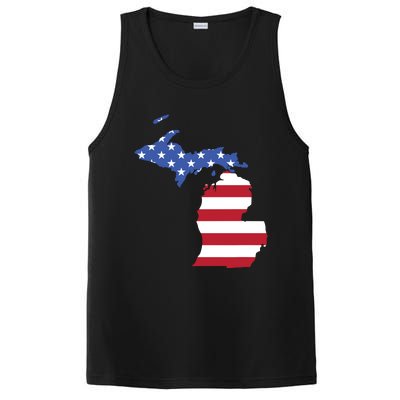 Patriotic State Of Michigan Usa Flag PosiCharge Competitor Tank