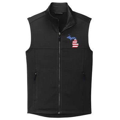 Patriotic State Of Michigan Usa Flag Collective Smooth Fleece Vest