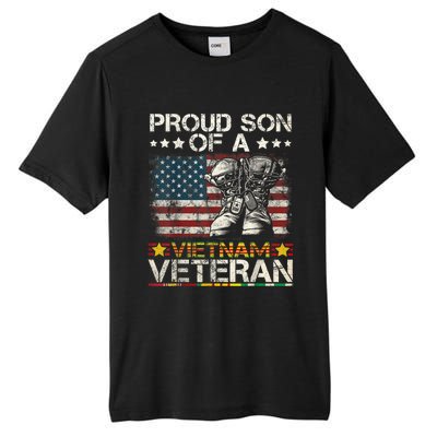 Proud Son Of Vietnam Veteran Us Flag Tall Fusion ChromaSoft Performance T-Shirt