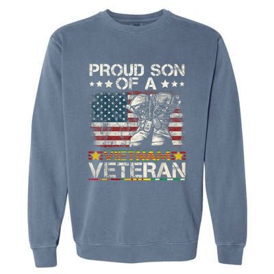 Proud Son Of Vietnam Veteran Us Flag Garment-Dyed Sweatshirt