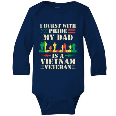 Proud Son Of A Vietnam Veteran Dad Gift Baby Long Sleeve Bodysuit