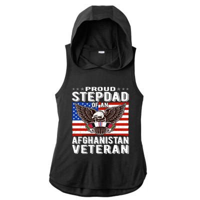 Proud Stepdad Of Afghanistan Veteran Patriotic Military Dad Cute Gift Ladies PosiCharge Tri-Blend Wicking Draft Hoodie Tank