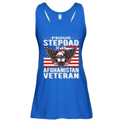 Proud Stepdad Of Afghanistan Veteran Patriotic Military Dad Cute Gift Ladies Essential Flowy Tank